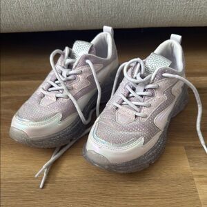 Stylish Pink and Silver Sneakers